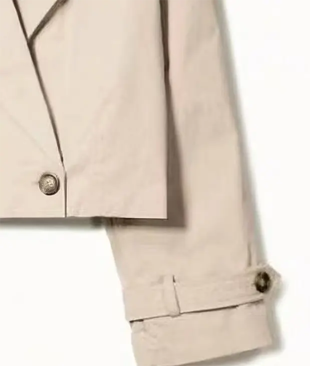 Cropped Windbreaker with Elasticated Back Waist